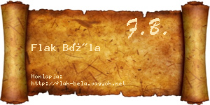 Flak Béla névjegykártya